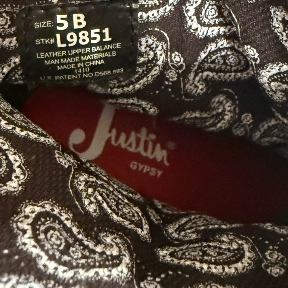 Justin Gypsy Kids Cowboy Boots – Brown Western Leather – Size 5B - Picture 8 of 8